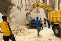 Lokasi jurang di Dusun Kembang, Desa Rombasan, Pragaan, Sumenep, tempat mobil pick up terperosok hingga menewaskan pengemudi.