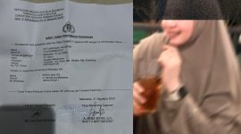 Bukti laporan di Polda Sulsel (kiri) terkait dugaan penipuan arisan online yang menyeret pemilik (owner) arisan (kanan), Selasa (17/2/2026).