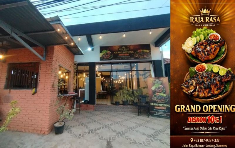 Lampu hangat dan dekorasi elegan Raja Rasa menambah kenyamanan saat pengunjung berbuka puasa, sambil menikmati menu khas ikan dan ayam bakar.