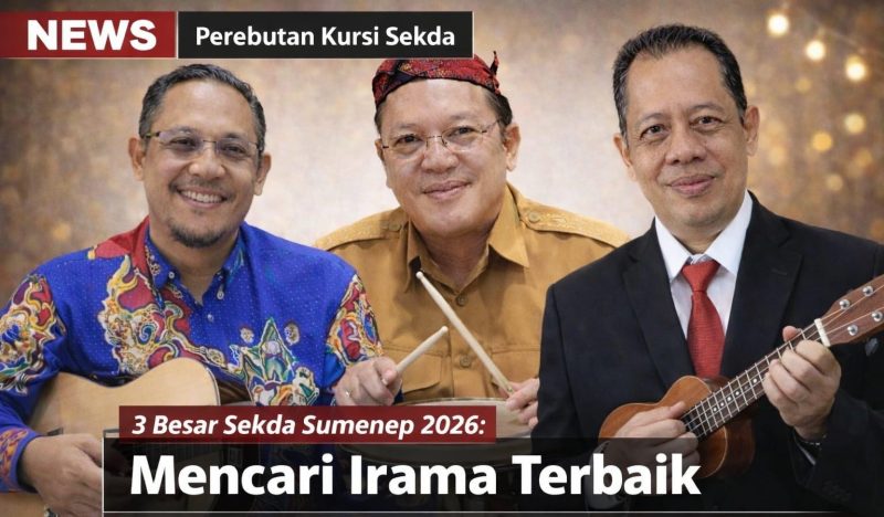 Sekretaris Daerah diilustrasikan sebagai harmoni musik, menggambarkan kepemimpinan sebagai irama yang harus selaras, menenangkan, dan dapat diterima semua kalangan demi menjaga stabilitas pemerintahan daerah.