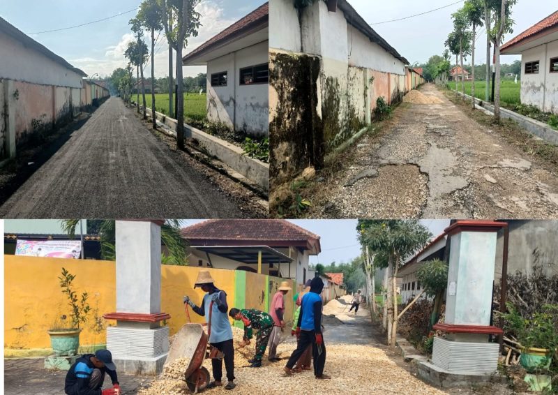 Suasana pengaspalan jalan di Kelurahan Kowel, Kecamatan Pamekasan, Rabu (4/3/2026). CV Ayunda Permata Sejahtera bersama Kodim 0826 Pamekasan melaksanakan perbaikan jalan sepanjang 170 meter yang sebelumnya rusak parah, sebagai bagian dari program kepedulian sosial di bulan suci Ramadhan.