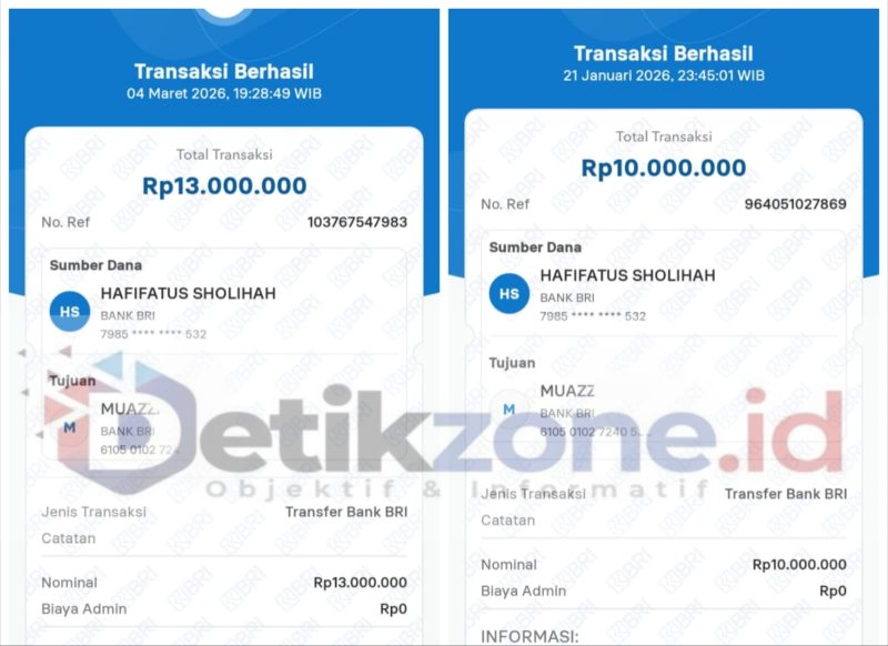 Keterangan Foto: Bukti transfer yang ditunjukkan pelapor, diduga terkait setoran uang dalam kasus dugaan pemalakan berkedok penindakan rokok.