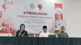 Anggota DPRD Sumenep, Hosnan Abrori, menghadiri sosialisasi bertajuk “Menjaga Persatuan, Menjala Berkah Ramadan” sekaligus mengapresiasi peluncuran buku Dialektika Rasa: Catatan dari Pinggir karya Abrari di El-Malik Hotel, Sumenep.