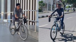 Ket foto: Aksi kompak Fraksi PDIP Sumenep gowes ke kantor, wujud keteladanan dalam mendukung gerakan hemat energi dan BBM