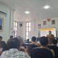 Direktur RSUD Sumenep dr. Erliyati saat memberikan paparan dalam sosialisasi E-Katalog bersama insan pers, Selasa (7/4/2026).