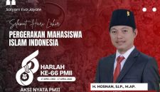 Ucapan Harlah Ke-66 PMII dari H. Hosnan, dorong mahasiswa aktif dan inovatif.
