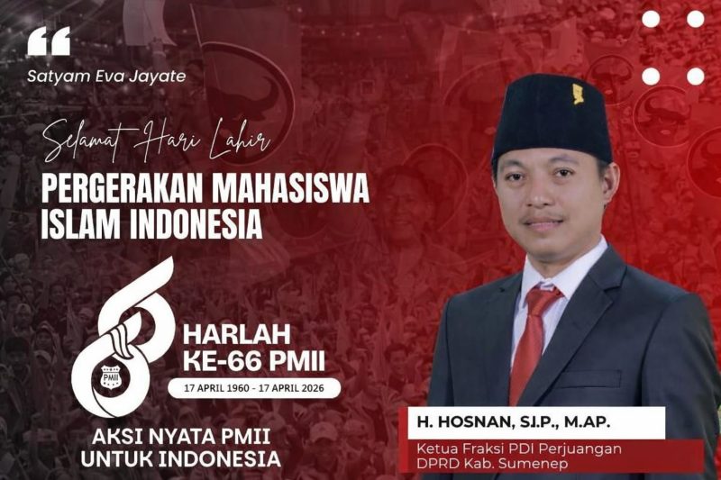 Ucapan Harlah Ke-66 PMII dari H. Hosnan, dorong mahasiswa aktif dan inovatif.