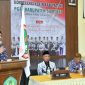 Sekda Kabupaten Sumenep, Agus Dwi Saputra, saat memberikan sambutan pada Konkerkab I Persatuan Guru Republik Indonesia Sumenep 2026.