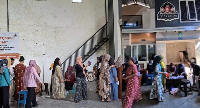 Kegiatan pemeriksaan kesehatan gratis sebagai bentuk kepedulian CV Ayunda Permata Sejahtera terhadap 650 pekerja dan masyarakat sekitar di Desa Jarin.