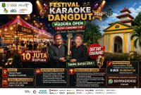 Pamflet resmi Festival Karaoke Dangdut Madura Open 2026 “Bupati Sumenep Cup”, yang akan menjadi ajang bergengsi adu bakat suara emas sekaligus penggerak ekonomi UMKM di Kabupaten Sumenep. Ajang ini dipastikan menghadirkan persaingan sengit para peserta dari berbagai daerah dalam satu panggung kemeriahan rakyat Madura.