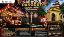 Pamflet resmi Festival Karaoke Dangdut Madura Open 2026 “Bupati Sumenep Cup”, yang akan menjadi ajang bergengsi adu bakat suara emas sekaligus penggerak ekonomi UMKM di Kabupaten Sumenep. Ajang ini dipastikan menghadirkan persaingan sengit para peserta dari berbagai daerah dalam satu panggung kemeriahan rakyat Madura.