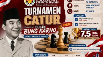 Semangat Bung Karno Membara di Atas Papan Catur, Percasi Sumenep Gelar Turnamen Akbar Berhadiah Jutaan Rupiah