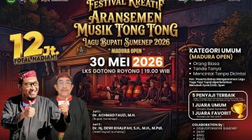 Festival Kreatif Aransemen Musik Tong Tong Madura Open 2026 di Sumenep Siap Lahirkan Aransemen Terbaik Anak Bangsa