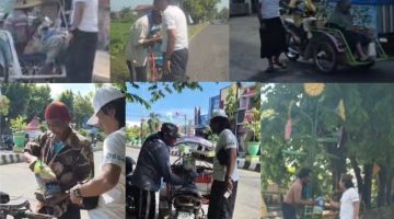 Pimpinan Redaksi Detikzone.id saat turun langsung membagikan paket sembako dalam program “Berbagi Setiap Hari” di Kabupaten Sumenep.