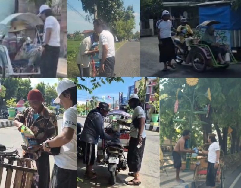 Pimpinan Redaksi Detikzone.id saat turun langsung membagikan paket sembako dalam program “Berbagi Setiap Hari” di Kabupaten Sumenep.