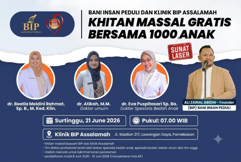 BIP siapkan pelaksanaan Khitan Gratis 1.000 Anak sebagai wujud gerakan kemanusiaan di tengah masyarakat.