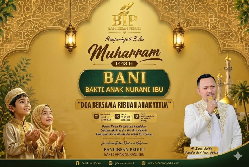 Ribuan anak yatim dari berbagai daerah dipaatikan akan memadati lokasi kegiatan doa bersama yang digelar BIP Foundation di Sumenep.