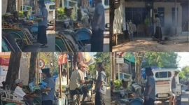Wajah haru seorang abang becak saat menerima bantuan dari Program Berbagi Setiap Hari Detikzone.id yang memasuki hari ke-20.