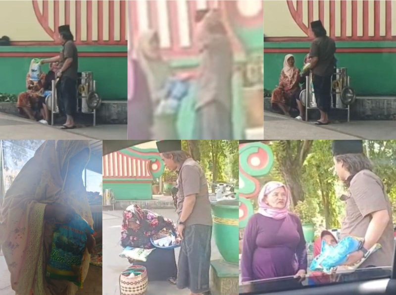 Dokumentasi kegiatan Program Berbagi Setiap Hari Detikzone.id di kawasan Taman Bunga Sumenep.