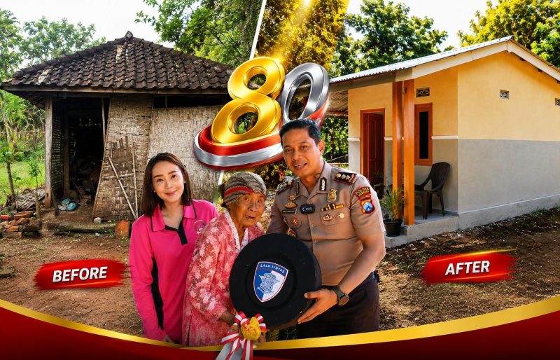 Rumah Ibu Musinten di Desa Kolpo yang kini telah selesai direnovasi menjadi hunian layak, sebagai wujud kepedulian Polres Sumenep kepada masyarakat kurang mampu.