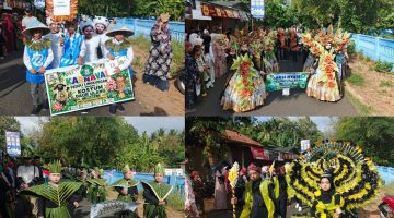 Siswa-siswi Lembaga Pendidikan Tarbiyatus Shibyan Desa Jadung, Kecamatan Dungkek, Kabupaten Sumenep, menampilkan kostum berbahan daur ulang dari berbagai barang bekas saat mengikuti Pawai Budaya dalam rangka Haflatul Imtihan dan HUT ke-58 Tarbiyatus Shibyan, Rabu (24/6/2026). Kegiatan tersebut mengusung tema pendidikan karakter peduli lingkungan melalui pemanfaatan sampah menjadi karya kreatif yang bernilai edukatif.