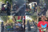Pemimpin Redaksi Detikzone.id menyerahkan bantuan beras dan santunan uang tunai kepada seorang abang becak dalam rangka Hari ke-29 Program Berbagi Setiap Hari di Kota Sumenep, Senin (29/6/2026). Aksi kemanusiaan ini merupakan bentuk kepedulian kepada para pejuang nafkah yang kerap harus menunggu penumpang seharian demi menghidupi keluarganya.