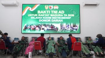 Bakti TNI AD untuk Rakyat Madura, Ratusan Pendonor Bersatu Tebar Aksi Kemanusiaan di Sumenep