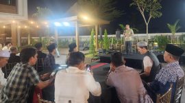 Danrem 084/Bhaskara Jaya, Brigjen TNI Kohir, menyampaikan sambutan saat silaturahmi bersama tokoh agama, anggota DPRD, tokoh masyarakat, tokoh pemuda, kalangan pengusaha, akademisi, dan insan pers di Lobi Hotel MYZE Sumenep, Kamis (2/7/2026).