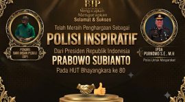 Founder BIP Foundation, H. Ali Zainal Abidin, memberikan apresiasi dan ucapan selamat kepada Ipda Purnomo atas penghargaan Presiden RI sebagai Polisi Inspiratif berkat dedikasinya di bidang kemanusiaan.