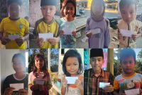 Santunan kepada anak yatim dalam Gerakan Jumat Berkah di bulan Muharram, sebagai bagian dari Hari ke-40 Program Berbagi Setiap Hari yang mengusung semangat Jurnalisme Ihdinas Sirotol Mustaqim.