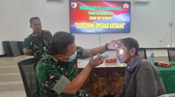 Bakti TNI AD Sentuh Kesehatan Masyarakat, Warga Sumenep Antusias Ikuti Screening Katarak