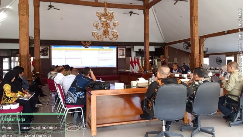 Evaluasi Semester I Tahun 2026 di lingkungan Pemerintah Kabupaten Probolinggo membahas percepatan capaian Proyek Strategis Nasional (PSN), dengan target realisasi di atas 75 persen sebagai upaya mengoptimalkan pembangunan dan pelayanan kepada masyarakat.