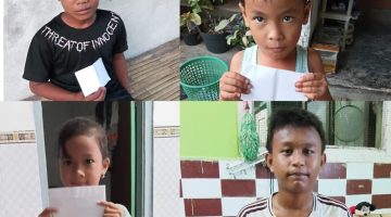 Senyum bahagia anak yatim usai menerima santunan dari Tim Detikzone.id dalam Program Berbagi Setiap Hari di Kabupaten Sumenep.