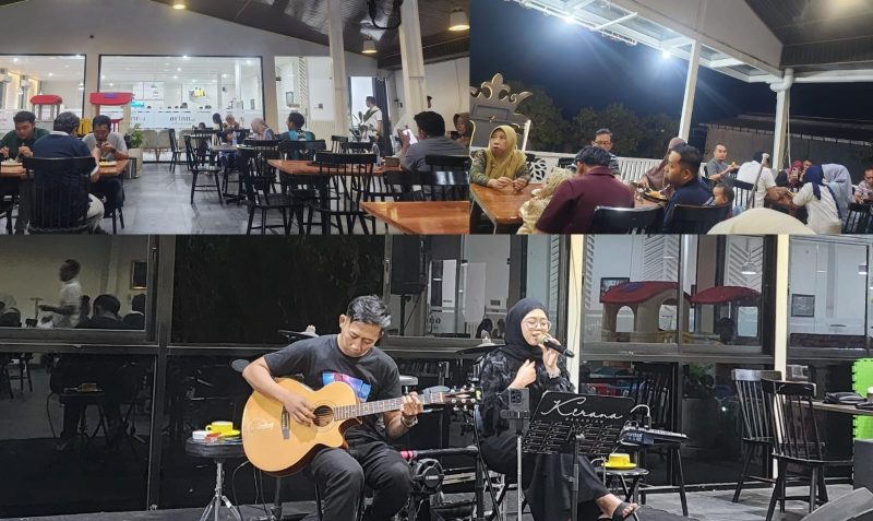 Live musik akustik menjadi daya tarik Arinna Cafe & Resto yang membuat suasana malam semakin hidup, hangat, dan penuh kebersamaan.