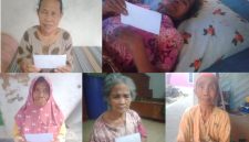 Santunan kepada lansia penderita stroke dan kaum dhuafa pada Hari ke-64 Program Berbagi Setiap Hari di Kabupaten Sumenep.
