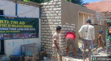 Rumah Impian Pak Ibnu Mulai Berdiri, TNI dan Warga Gotong Royong Tanpa Henti di Sumenep