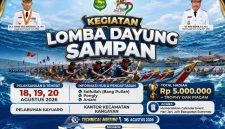 Ket Foto: Pamflet Lomba Dayung Sampan dalam rangka menyemarakkan Hari Jadi Kabupaten Sumenep 2026 yang digelar di Pelabuhan Kayuaro, Kecamatan Kangayan, 18–20 Agustus 2026.