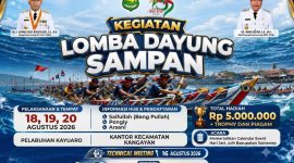 Ket Foto: Pamflet Lomba Dayung Sampan dalam rangka menyemarakkan Hari Jadi Kabupaten Sumenep 2026 yang digelar di Pelabuhan Kayuaro, Kecamatan Kangayan, 18–20 Agustus 2026.
