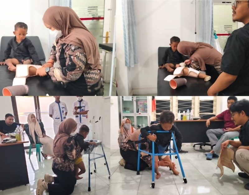 Ket Foto: Bang Ali Zainal Abidin membantu Irsya, bocah difabel asal Kecamatan Pasongsongan, Sumenep, mendapatkan kaki palsu. Bantuan tersebut menjadi harapan baru bagi Irsya untuk belajar berdiri dan berjalan.