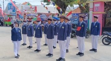 Semarak HUT RI ke-81, Sangkapura Gresik Gelar Lomba Baris Berbaris Pelajar