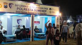 Ket Foto: Stan Polresta Sumenep di Pameran Pembangunan Madura Night Vaganza 2026 di GOR A. Yani Sumenep, Rabu (26/8/2026), menjadi bukti kehadiran polisi yang dekat dengan masyarakat, sekaligus membuka ruang pelayanan dan diskusi bagi warga yang datang.