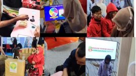 Ket Foto: Sejumlah pengunjung, termasuk anak-anak, mencoba permainan dan menikmati suasana di Stan Bappeda Sumenep dalam Pameran Pembangunan rangkaian MCF #4 2026 di GOR A. Yani Pangligur, Sumenep, Sabtu (29/8/2026).
