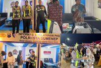Ket foto: Bupati Sumenep Achmad Fauzi Wongsojudo bersama Kapolresta Sumenep Kombes Pol Ariek Indra Sentanu, dan jajarannya saat menyambangi Stan Polresta dalam kegiatan MCF #4 2026 di Stadion A. Yani, Pangligur, Sumenep, Sabtu (29/8/2026) malam.
