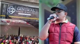 Ket Foto: Ribuan warga memadati kawasan Monumen Arek Lancor, Pamekasan, saat mengikuti Jalan-Jalan Sehat (JJS) berhadiah paket umrah dalam rangka soft opening Central 88 Gold and Jewellery, Minggu (30/8/2026). Antusiasme warga turut mengiringi capaian penjualan 6,7 kilogram emas pada hari pertama.