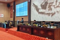 Rapat Paripurna DPRD Sumenep saat penyampaian Nota Keuangan Raperda Perubahan APBD Tahun Anggaran 2026 di Graha Paripurna DPRD Sumenep, Selasa (18/8/2026).