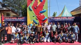 Ket foto: Foto bersama Pimpinan UNIJA Madura dan peserta Wirasta Climbing Competition (WCC) III se-Jawa Timur di area Wall Climbing kampus setempat, Sabtu (29/8/2026).