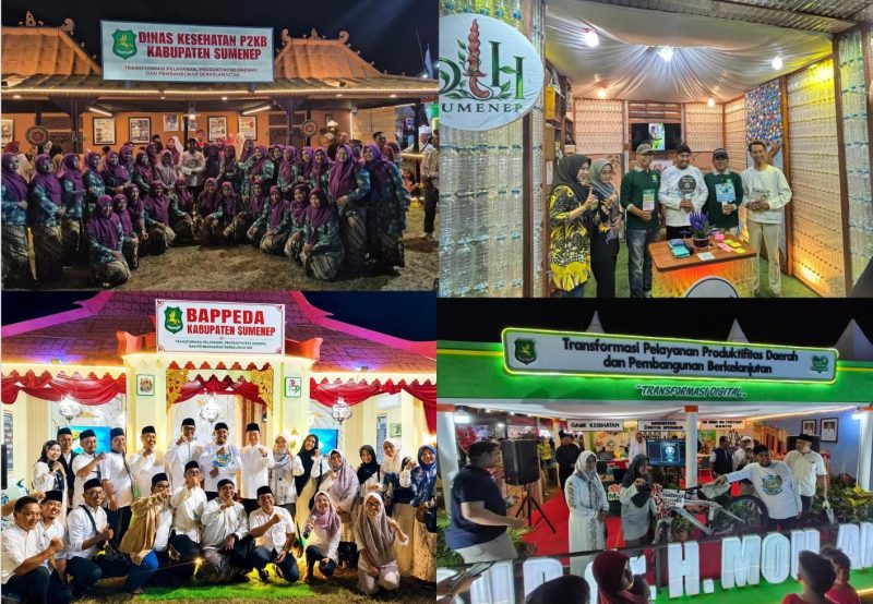 Ket Foto:
Stan Bappeda, RSUD dr. H. Moh. Anwar, Dinas Lingkungan Hidup (DLH), serta Dinas Kesehatan, Pengendalian Penduduk dan Keluarga Berencana (Dinkes P2KB) Kabupaten Sumenep dalam Pameran Pembangunan rangkaian Madura Night Vaganza (MNV) 2026 di GOR A. Yani Pangligur, Sumenep. Keempatnya masuk dalam jajaran enam stan terbaik MNV 2026.