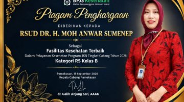 Penghargaan yang diraih RSUD Sumenep menjadi bukti komitmen dalam meningkatkan kualitas pelayanan kesehatan dan memberikan layanan terbaik bagi masyarakat, khususnya peserta JKN.