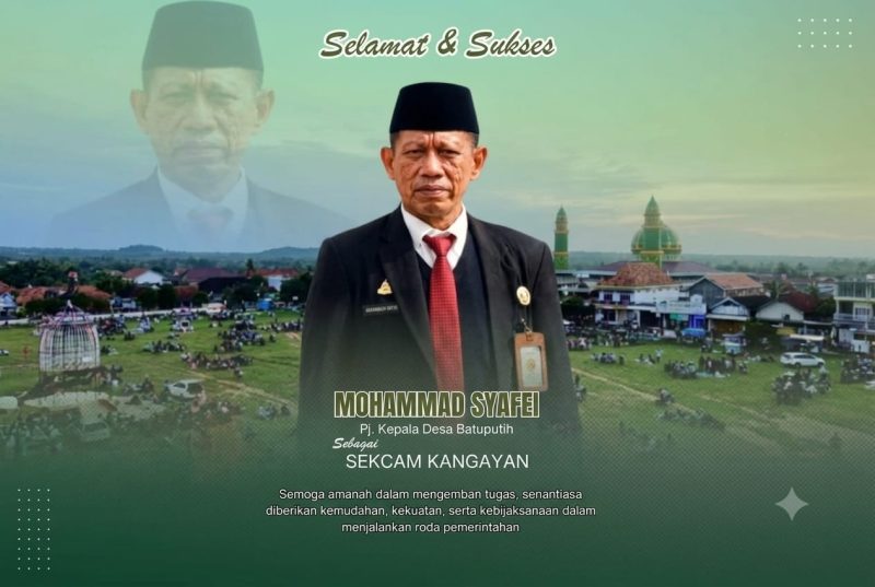 Moh Syafie Roa resmi dilantik sebagai Sekretaris Camat (Sekcam) Kangayan, Kabupaten Sumenep. Amanah baru tersebut diharapkan membawa semangat baru dalam pelayanan publik dan pembangunan di wilayah kepulauan Kangayan.