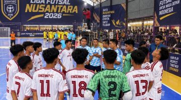 Ket Foto: SonGENnep FC membawa talenta-talenta lokal Sumenep tampil di Liga Nusantara Jawa Timur 2026 di GOR Nisrina Futsal Center, Surabaya, Senin (21/9/2026).